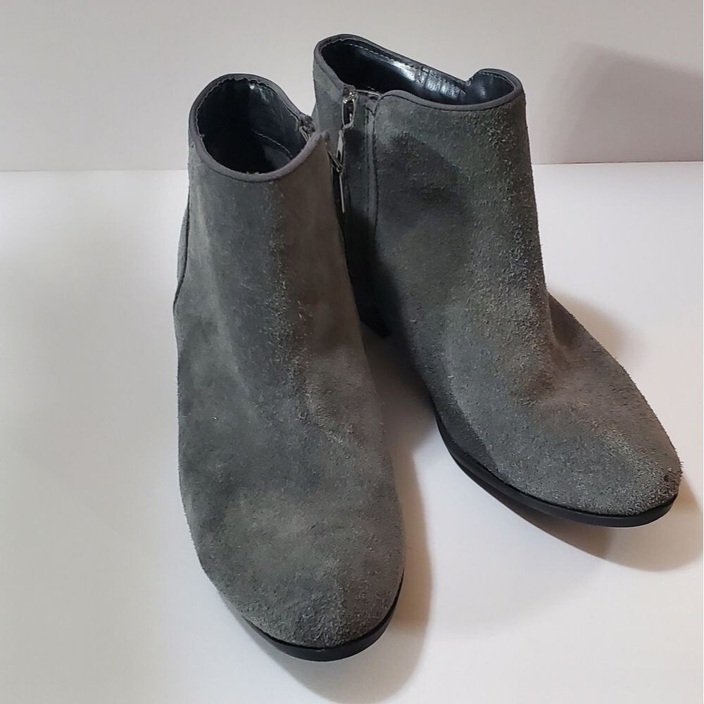 Italian Shoemakers Charcoal Suede Booties